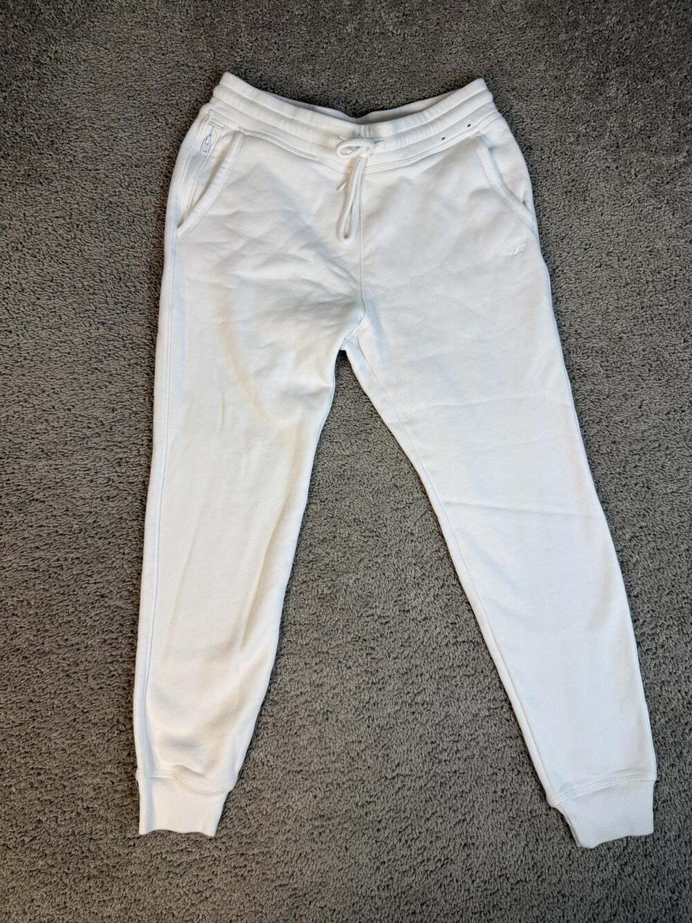 Hollister Pants Mens S White Jogger Fleece Elastic Waist Drawstring Pockets
